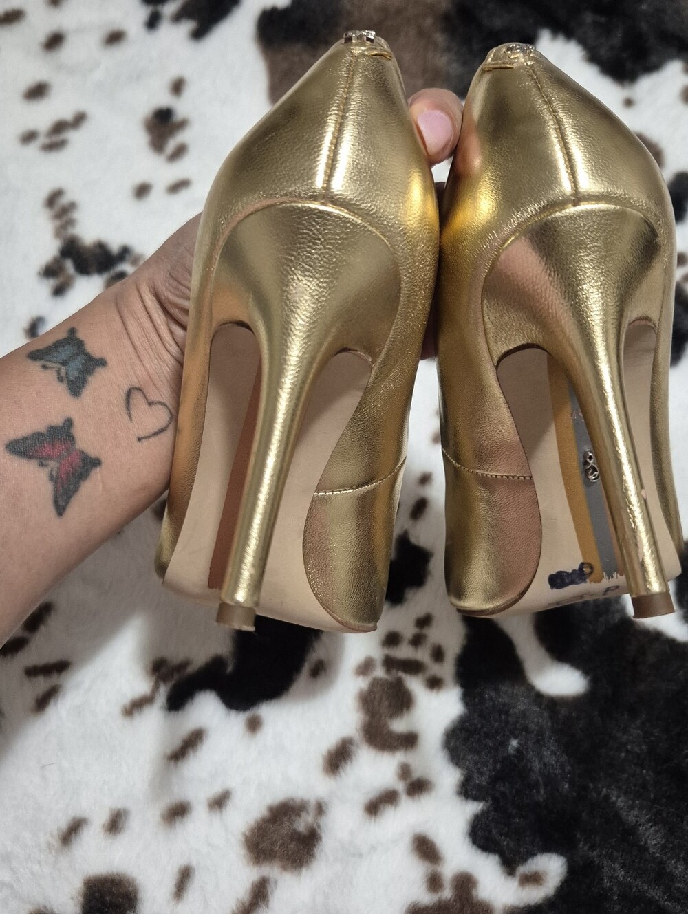 Sam Edelman Metallic Gold Pointed Toe Pumps ..Size:5.5 - Picture 10 of 14
